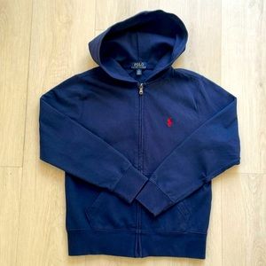 Ralph Lauren, boy’s zip hoodie, size M(10-12), navy color